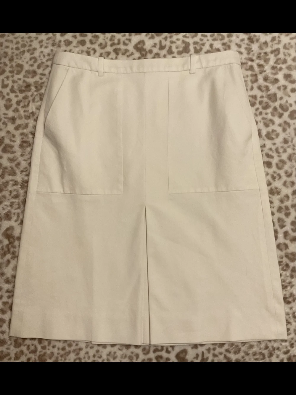 J. Crew Ivory Pencil Skirt with Pleated Front - Excellent Condition As New